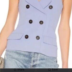 Lovers + Friends Light Purple Double-Breasted Blouse